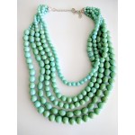 Turquoise Howlite Multi Strand Beaded Statement Necklace
